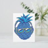 Carte Postale Ananas bleu cool (Debout devant)