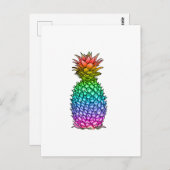 Carte Postale Ananas coloré arc-en-ciel (Devant / Derrière)