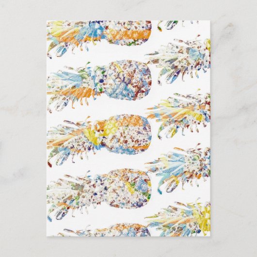 Carte Postale Ananas coloré Imprimer (Devant)