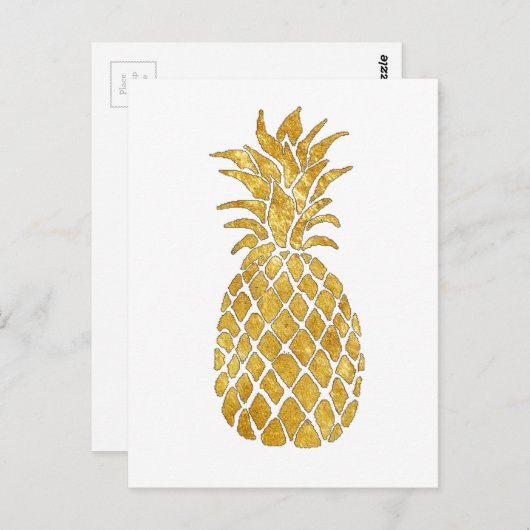 Carte Postale ananas doré (Devant / Derrière)