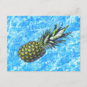 Carte Postale Ananas Flottant dans l'Eau Paisible Doux