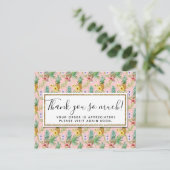 Carte Postale Ananas Merci et fleurs d'Hibiscus Aquarelle (Debout devant)