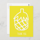 Carte Postale Ananas mignon jaune moderne ligne art (Devant / Derrière)