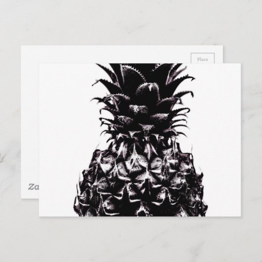 Carte Postale Ananas noir blanc gris Abstrait (Devant / Derrière)