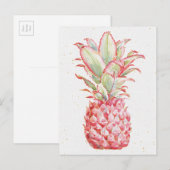 Carte Postale Ananas | rose tropical (Devant / Derrière)