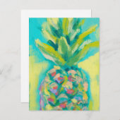 Carte Postale Ananas tropical coloré (Devant / Derrière)
