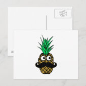 Carte Postale Ananas Tropical drôle avec Googly Eyes Moustache (Devant / Derrière)