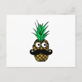 Carte Postale Ananas Tropical drôle avec Googly Eyes Moustache (Devant)