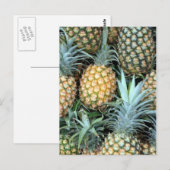 Carte Postale Ananas turquoise, vert et doré hawaïen (Devant / Derrière)