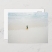 Carte Postale Ananas unique sur la plage (Devant / Derrière)