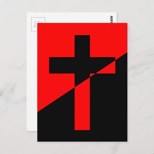 Carte Postale Anarchie chrétienne Anarchie Drapeau chrétien (Devant / Derrière)