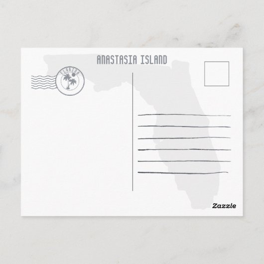 Carte Postale Anastasia Island Florida Retro Sunset Souvenirs (Dos)