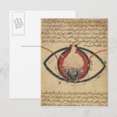 Carte Postale Anatomie de l'oeil, d'un livre sur les maladies oc (Devant / Derrière)