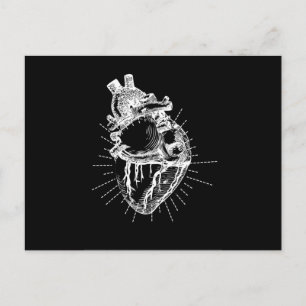 Carte Postale Anatomique Coeur noir & blanc Collection