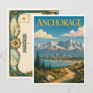 Carte Postale Anchorage Alaska Montagnes Chugach GeoSaga