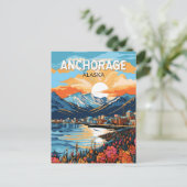 Carte Postale Anchorage Alaska Travel Art Vintage (Debout devant)