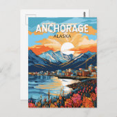 Carte Postale Anchorage Alaska Travel Art Vintage (Devant / Derrière)