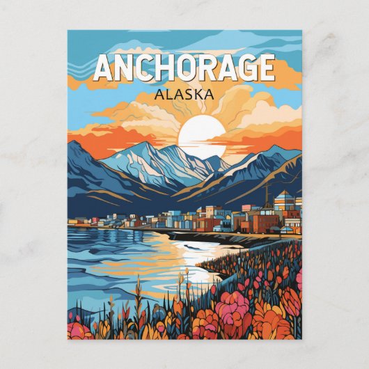 Carte Postale Anchorage Alaska Travel Art Vintage (Devant)