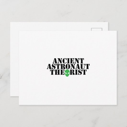 Carte Postale Ancien astronaute théoricien Alien Amusant Anniver (Devant / Derrière)