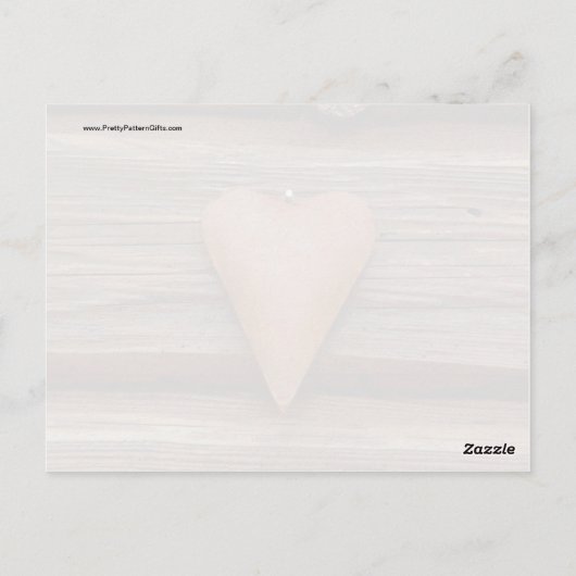 Carte Postale Ancien coeur rustique sur bois de Cabine (Dos)