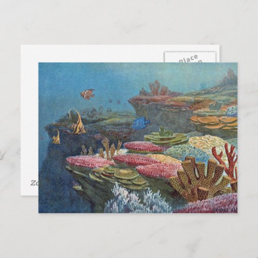 Carte Postale Ancien corail de mer Antique Imprimer (Devant / Derrière)