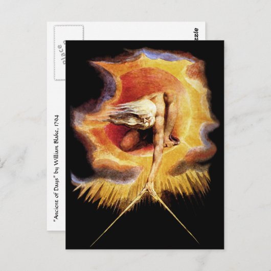 Carte postale : Ancien des jours ~ William Blake (Devant / Derrière)