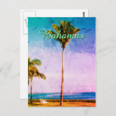 Carte Postale Ancien design tropical personnalisé (Devant / Derrière)