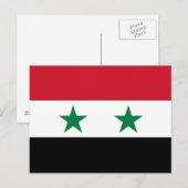 Carte Postale Ancien drapeau de Syrie (Devant / Derrière)