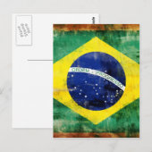 Carte Postale Ancien drapeau du Brésil (Devant / Derrière)