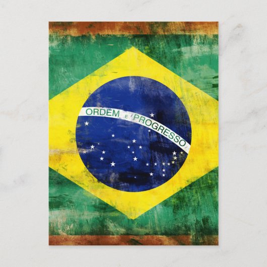 Carte Postale Ancien drapeau du Brésil (Devant)