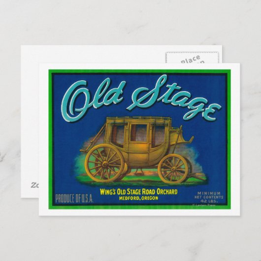 Carte Postale Ancien Étiquette de fréquence de poire Medford, OU (Devant / Derrière)