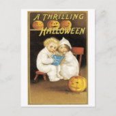 Carte Postale Ancien Halloween, garçon & fille (Devant)