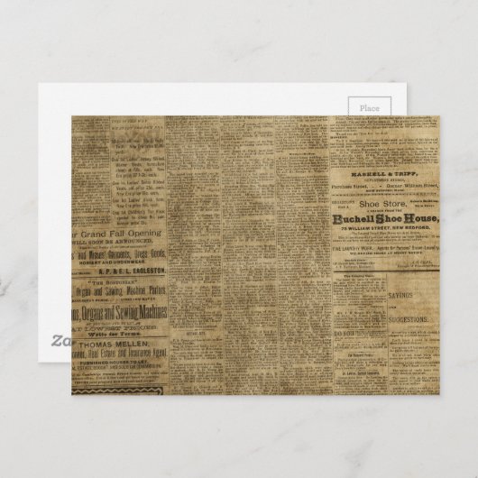 Carte Postale Ancien journal Vintage (Devant / Derrière)