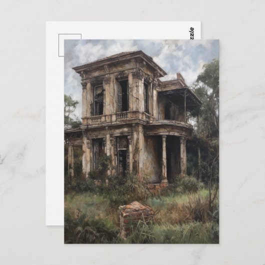 Carte Postale Ancien manoir rural abandonné (Devant / Derrière)