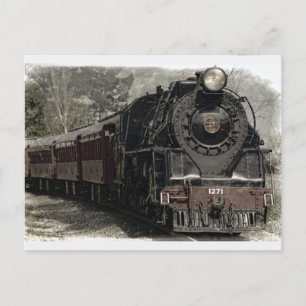 Carte Postale Ancien moteur à vapeur Locomotive