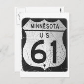 Carte Postale Ancien panneau de l'autoroute 61 (Devant / Derrière)