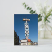 Carte Postale Ancien panneau pour Fireside Inn Motel, Père Noël  (Debout devant)