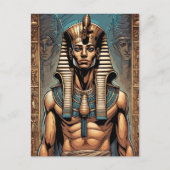 Carte Postale Ancien pharaon égyptien dans le temple (Devant)
