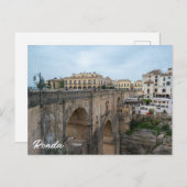 Carte Postale Ancien pont historique à Ronda, Espagne (Devant / Derrière)