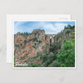Carte Postale Ancien pont historique à Ronda, Espagne (Devant / Derrière)