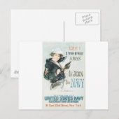 Carte Postale Ancien poster de la Marine autour de 1918 (Devant / Derrière)