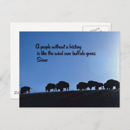 Carte Postale Ancien proverbe indien américain (Devant / Derrière)