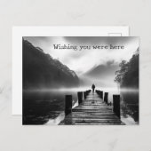 Carte Postale Ancien quai sur le lac B&W photo (Devant / Derrière)