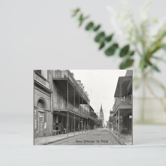 Carte Postale Ancien quartier français 1906 (Debout devant)