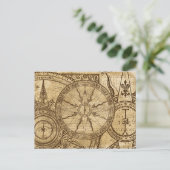 Carte Postale Ancien Rose Compass (Debout devant)