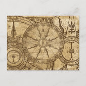 Carte Postale Ancien Rose Compass (Devant)