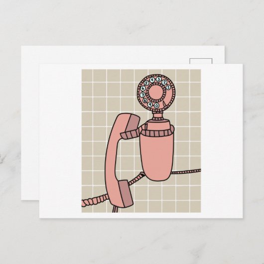 Carte Postale Ancien téléphone rétro (Devant / Derrière)