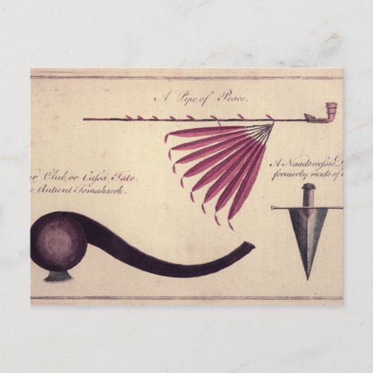 Carte Postale Ancien tomahawk, pipe de paix et poignard, c.1590 (Devant)