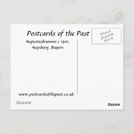 Carte postale ancienne - Augsbourg, Allemagne (Dos)