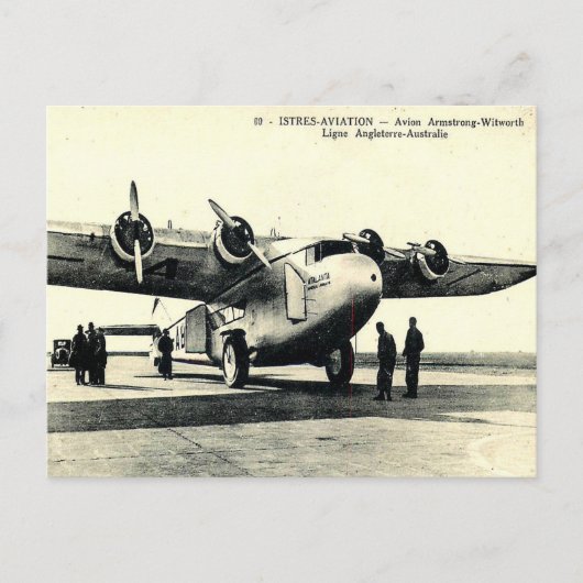 Carte postale ancienne - Avion Armstrong-Whitworth (Devant)